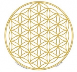 Raamsticker Flower of Life Gold