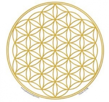 Raamsticker Flower of Life Gold
