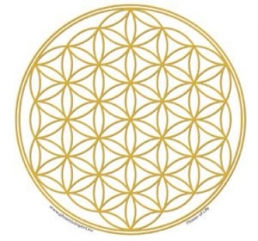 Raamsticker Flower of Life Gold